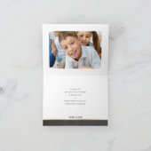 サンキューユーバー（ユダヤ教の）バル・ミツバー金ゴールド星灰色の黒板 サンキューカード (内部)