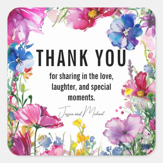 サンキューユー🌻💗🌹メドウ開花コレクション スクエアシール (正面)