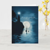 サンキューライトハウスセーリングボート&ドルフィン カード (黄色い花)