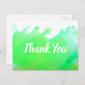 サンキューライムグリーンウォーター色アート引用文 ポストカード (正面/裏面)