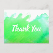 サンキューライムグリーンウォーター色アート引用文 ポストカード (正面)