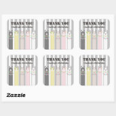 サンキューラカラフルマス子供の誕生日のお願い スクエアシール (シート)