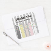 サンキューラカラフルマス子供の誕生日のお願い スクエアシール (封筒)