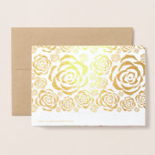 サンキューラグジュアリー実在フォイルフローラウェディングカード 箔カード (裏面封筒付き)