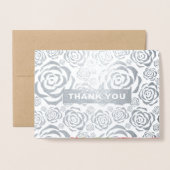 サンキューラグジュアリー実在フォイルフローラウェディングカード 箔カード (封筒付き正面)