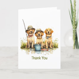 サンキューラブラドールリトリエバードッグ魚釣り サンキューカード