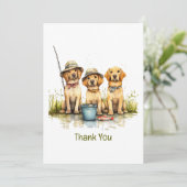 サンキューラブラドールリトリエバードッグ魚釣り サンキューカード (スタンド正面)