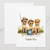 サンキューラブラドールリトリエバードッグ魚釣り サンキューカード (正面/裏面)