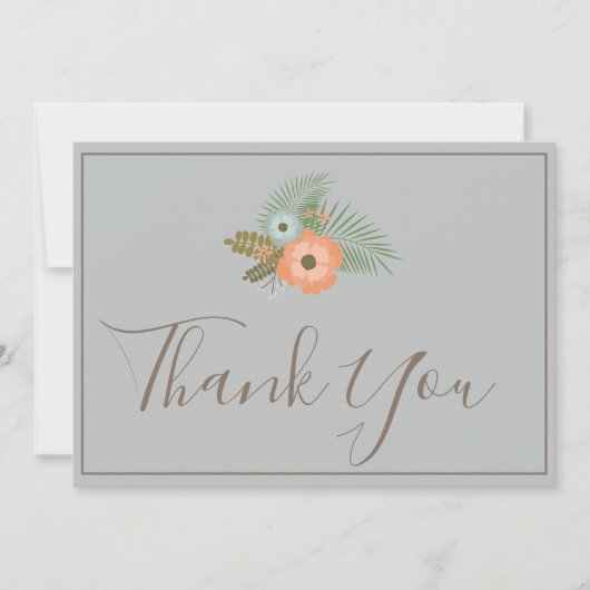 サンキューラブリーフローラブルー サンキューカード (正面)