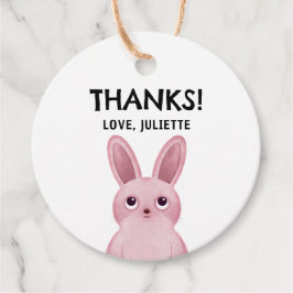 サンキューラベルとピンクベビーバニーガール フェイバータグ