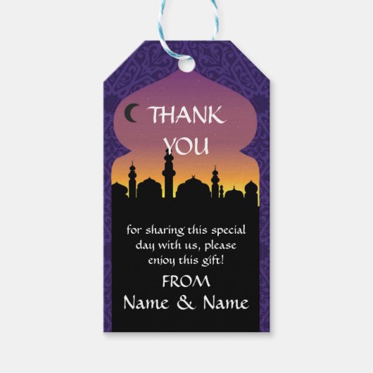 サンキューラベルアラビアンナイトプリント結婚ズ ギフトタグ (正面)