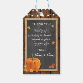 サンキューラベルウィンターウッドパンプキン秋の結婚式 ギフトタグ