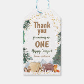 サンキューラベルウォーターカラーハッピーキャンパー誕生日 ギフトタグ (正面)