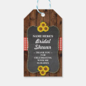 サンキューラベルウッドチョークサンフラワーブライダルシャワー ギフトタグ (正面)