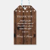 サンキューラベルウッド好意ライトエレガントな結婚式 ギフトタグ (正面)