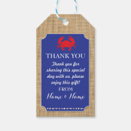 サンキューラベルカニビーチブルー結婚ズ ギフトタグ