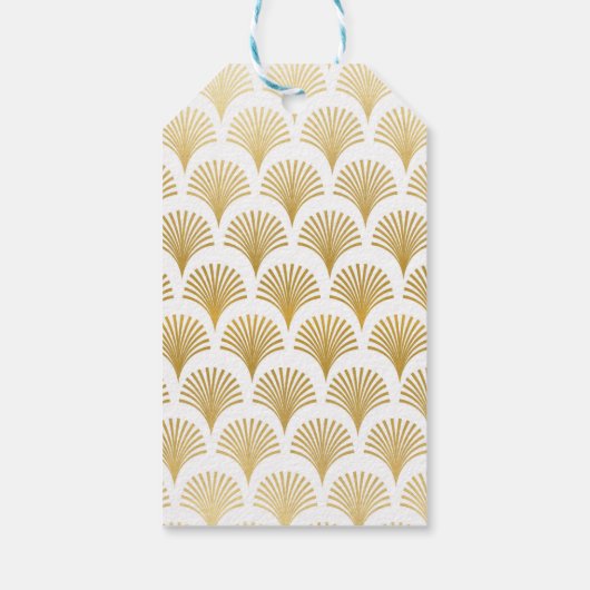 サンキューラベルギャツビーアールデコ金ゴールドブライダルシャワー ギフトタグ (裏面)