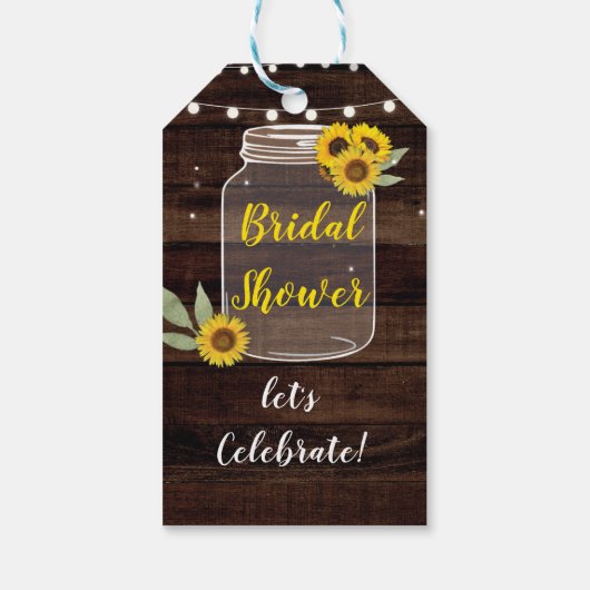 サンキューラベルジャールヒマワリブライダルシャワーウッド ギフトタグ (裏面)