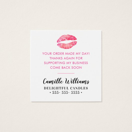 サンキューラベルハンドシンプルレタリングはっきりしたキス (裏面)