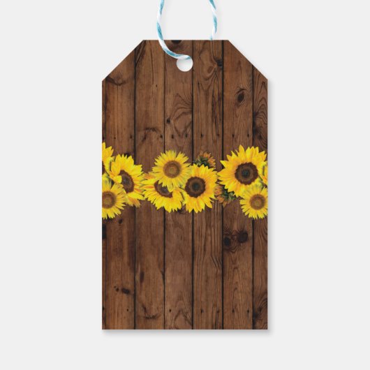 サンキューラベルヒマワリの好意ジャー結婚ウッド ギフトタグ (裏面)