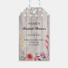 サンキューラベルビーフウッドフローラブライダルシャワー ギフトタグ