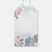 サンキューラベルピンクフローラ冬スノーフレーク ギフトタグ (裏面)