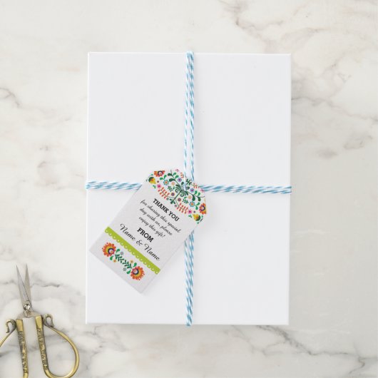 サンキューラベルフィエスタメキシコプリントライム結婚ズ ギフトタグ (より糸付き)