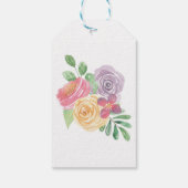 サンキューラベルフローラお気に入り金ゴールドブライダルシャワー ギフトタグ (裏面)