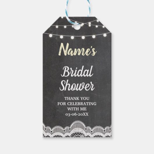 サンキューラベルフローラチョークレースジャーブライダルシャワー ギフトタグ (正面)