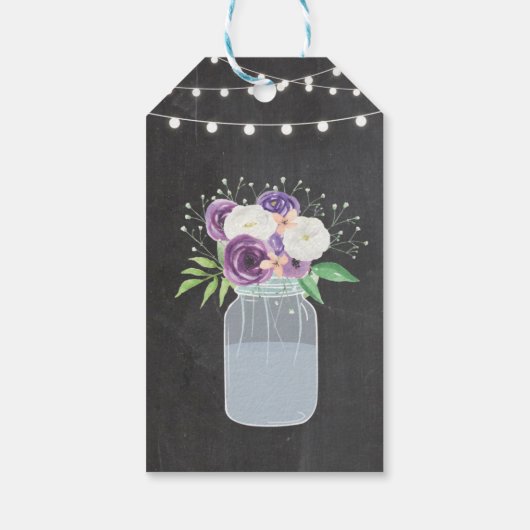 サンキューラベルフローラチョークレースジャーブライダルシャワー ギフトタグ (裏面)