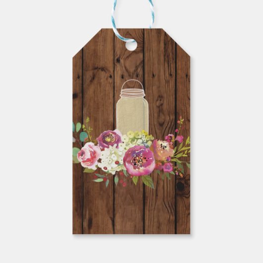 サンキューラベルフローラビーフウッドジャーブライダルシャワー ギフトタグ (裏面)