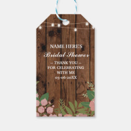 サンキューラベルフローラビーフウッドブライダルシャワー ギフトタグ