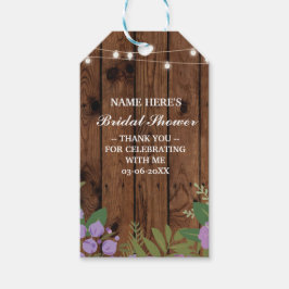 サンキューラベルフローラビーフウッドブライダルシャワー ギフトタグ