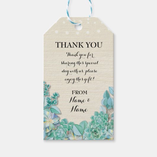 サンキューラベルフローラメッセージカード結婚ズ ギフトタグ (正面)
