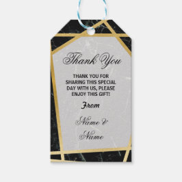 サンキューラベルブラックマーブル金ゴールドズ ギフトタグ