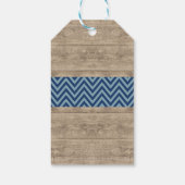 サンキューラベルベビーシャワー素朴ウッドブルーボーイ ギフトタグ (裏面)