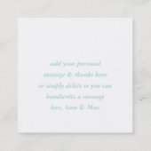 サンキューラベルミントグリーンホワイトブラシレタータイプ スクエア名刺 (裏面)