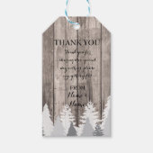 サンキューラベルメッセージカードウッドツリーウィンターウェディング ギフトタグ (正面)