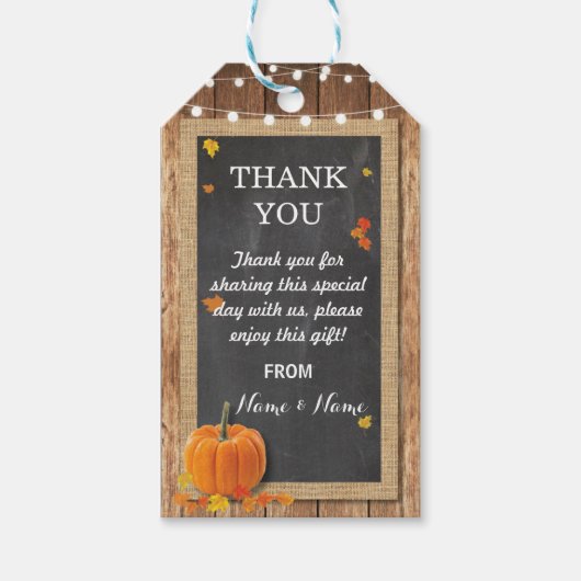 サンキューラベルメッセージカードカボキンチョーク結婚ズ ギフトタグ (正面)