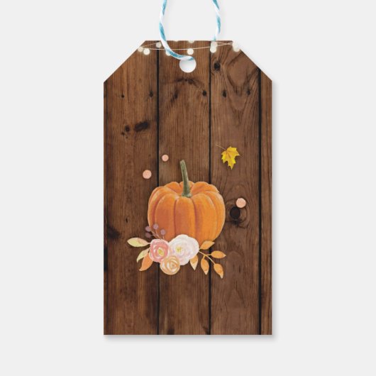 サンキューラベルメッセージカードパンプキンウッド結婚ズ ギフトタグ (裏面)