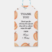 サンキューラベルメッセージカードパンプキン秋の結婚式 ギフトタグ (正面)