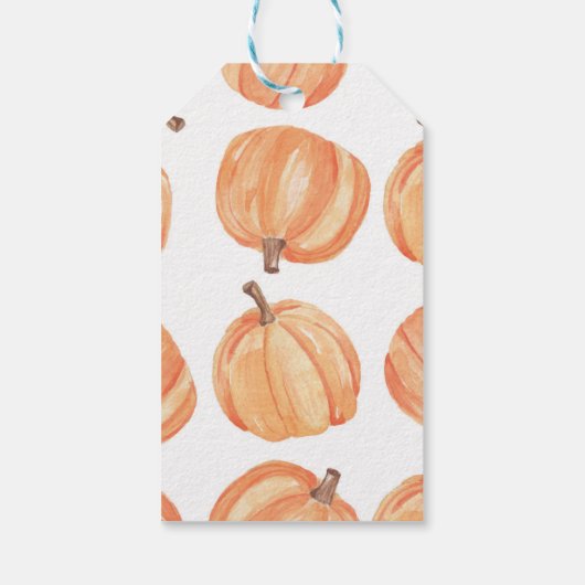 サンキューラベルメッセージカードパンプキン秋の結婚式 ギフトタグ (裏面)