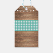 サンキューラベル素朴ティール（緑がかった色）メッセージカードウッド結婚ズ ギフトタグ (裏面)