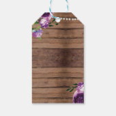 サンキューラベル素朴パープルフラワーブライダルシャワー ギフトタグ (裏面)
