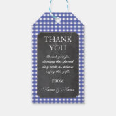 サンキューラベル素朴ブルーチョークの結婚好意 ギフトタグ (正面)