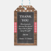 サンキューラベル素朴レッドメッセージカードチョーク結婚ズ ギフトタグ (正面)