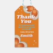 サンキューラベル結婚ズレトロヴィンテージオレンジ ギフトタグ (正面)