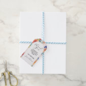 サンキューラベル結婚ズ夏花模様モダン ギフトタグ (より糸付き)