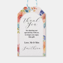 サンキューラベル結婚ズ夏花模様モダン ギフトタグ