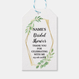 サンキューラベル葉の金ゴールドブライダルシャワー ギフトタグ
